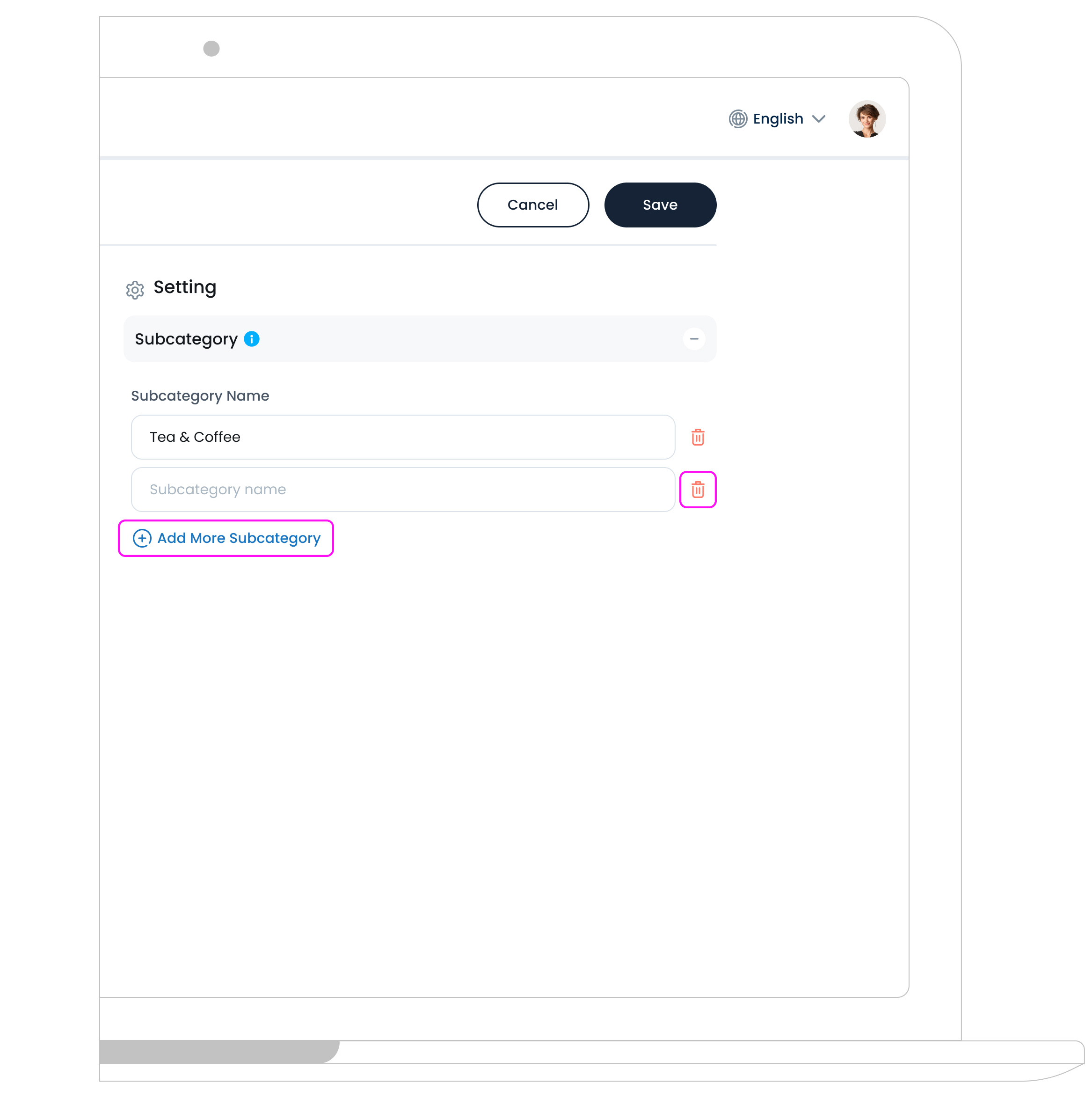 Add Sub-categories