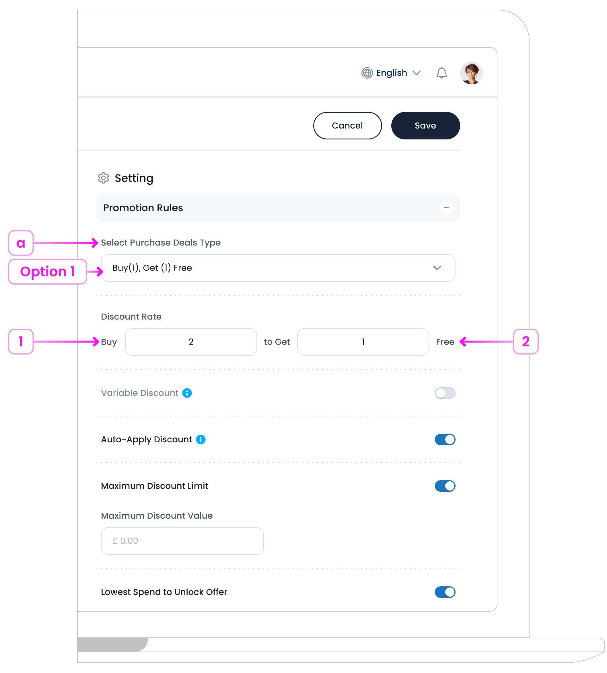 New Purchase Deal Option 1
