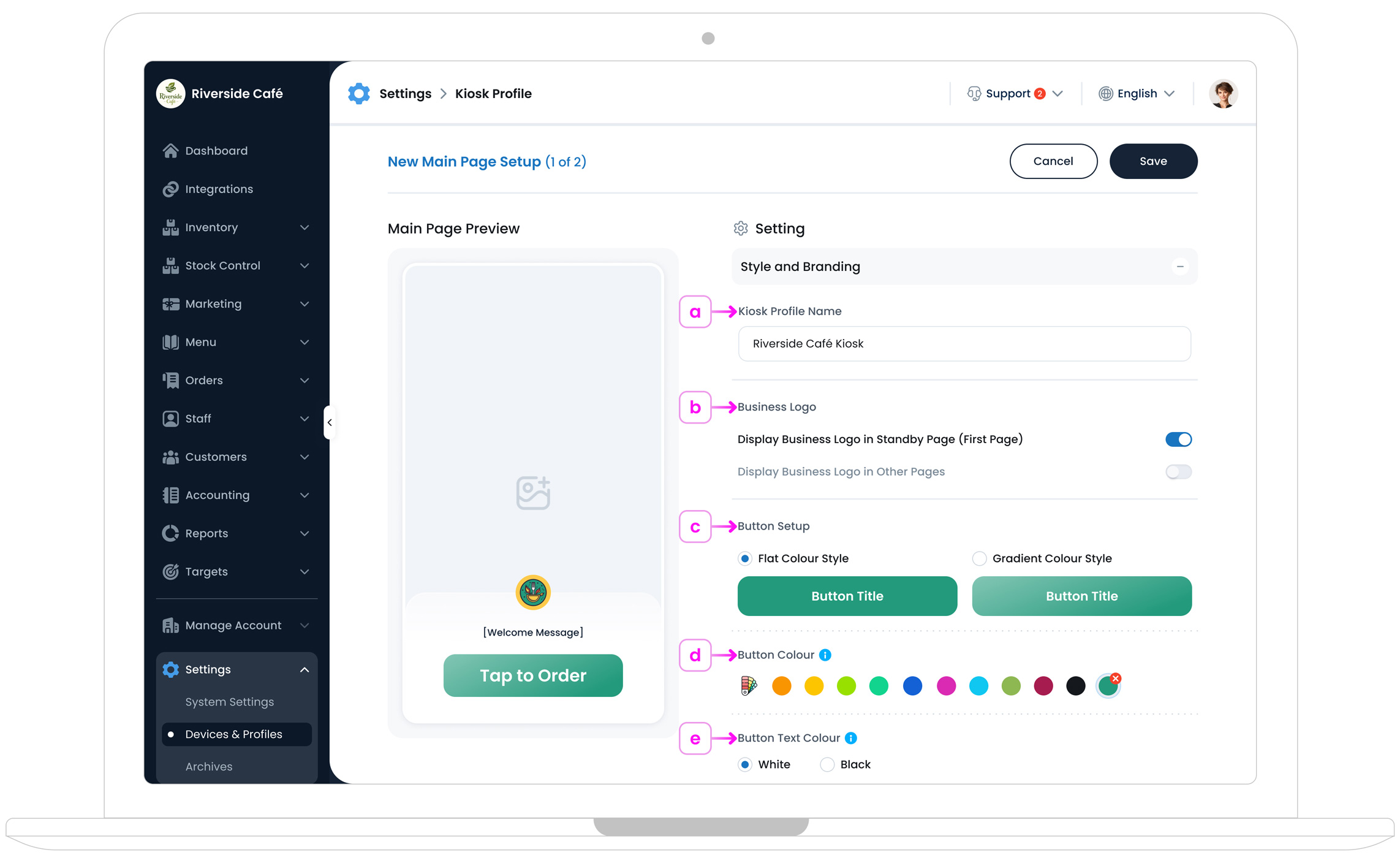 Kiosk Style and Branding Preview