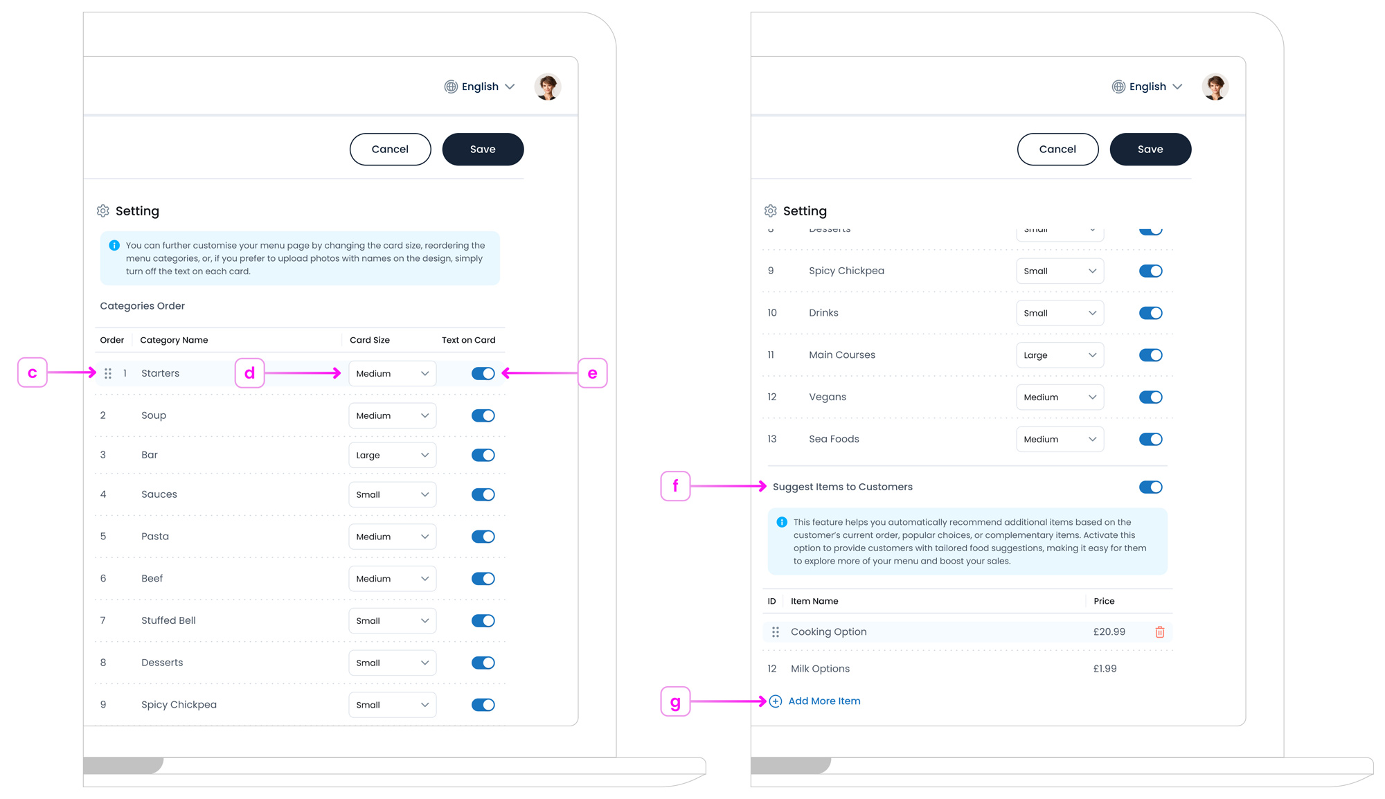 Overview of Kiosk Menu and Layout Customisation
