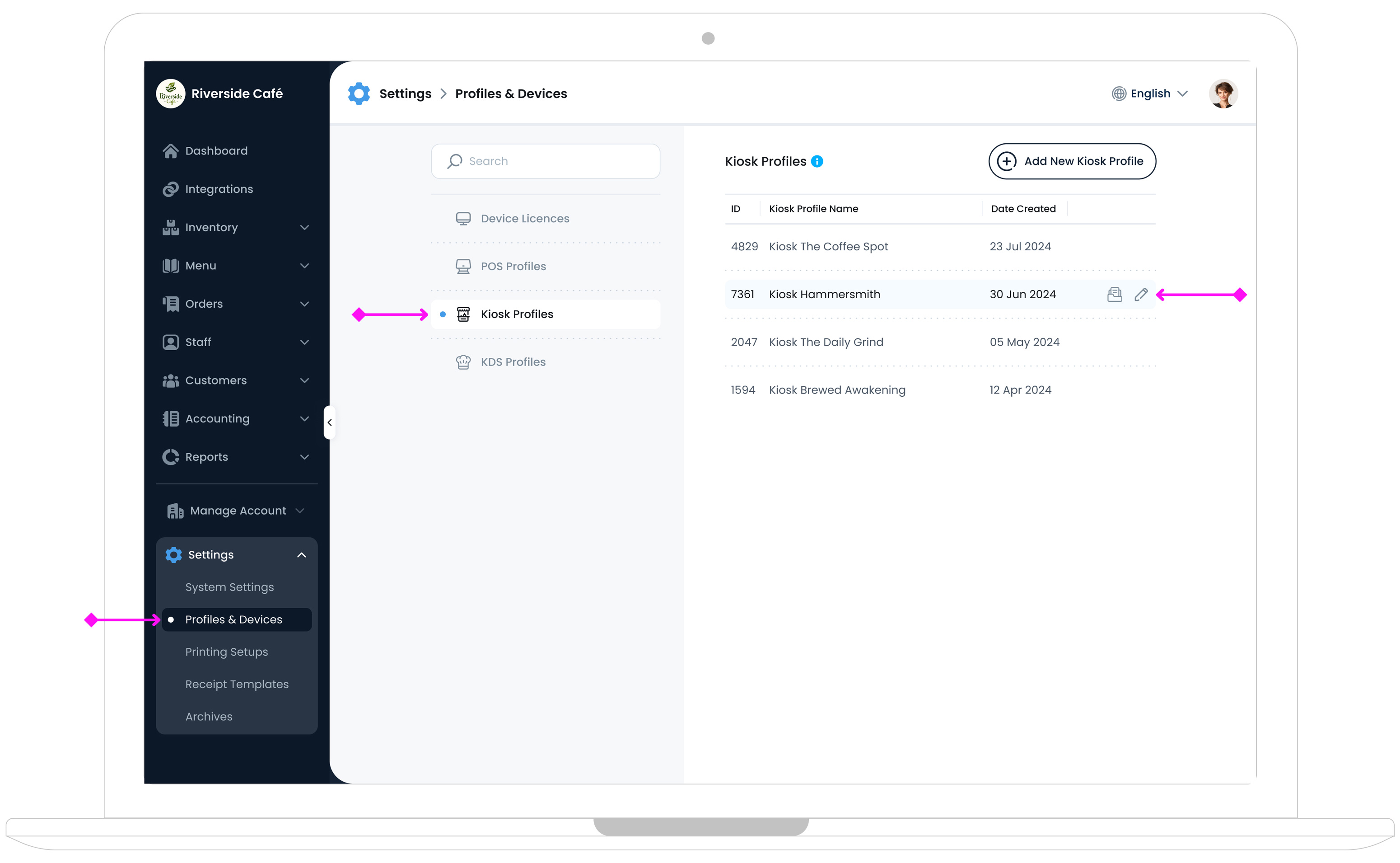 List of Kiosk Profiles