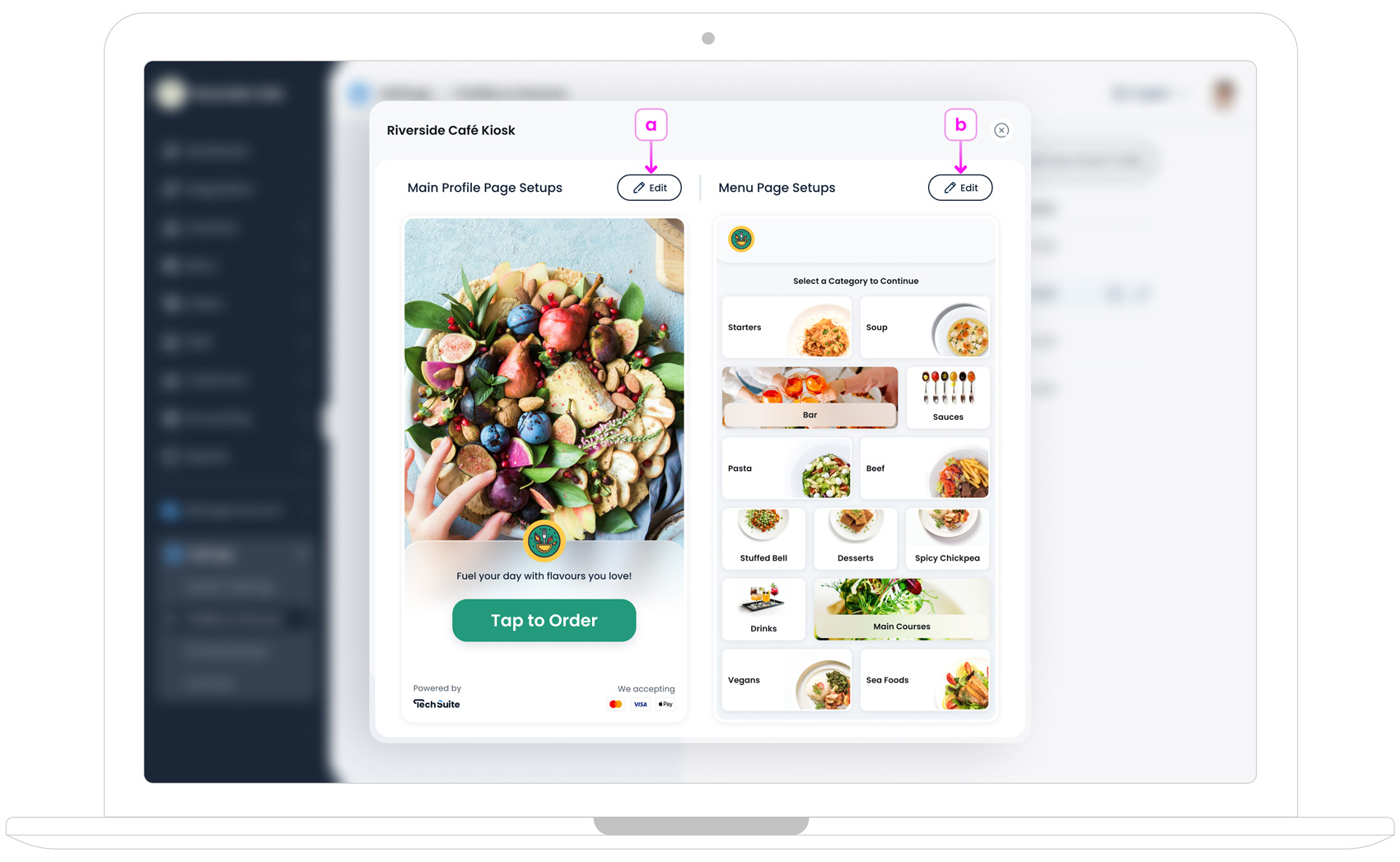 Selecting Main or Menu View