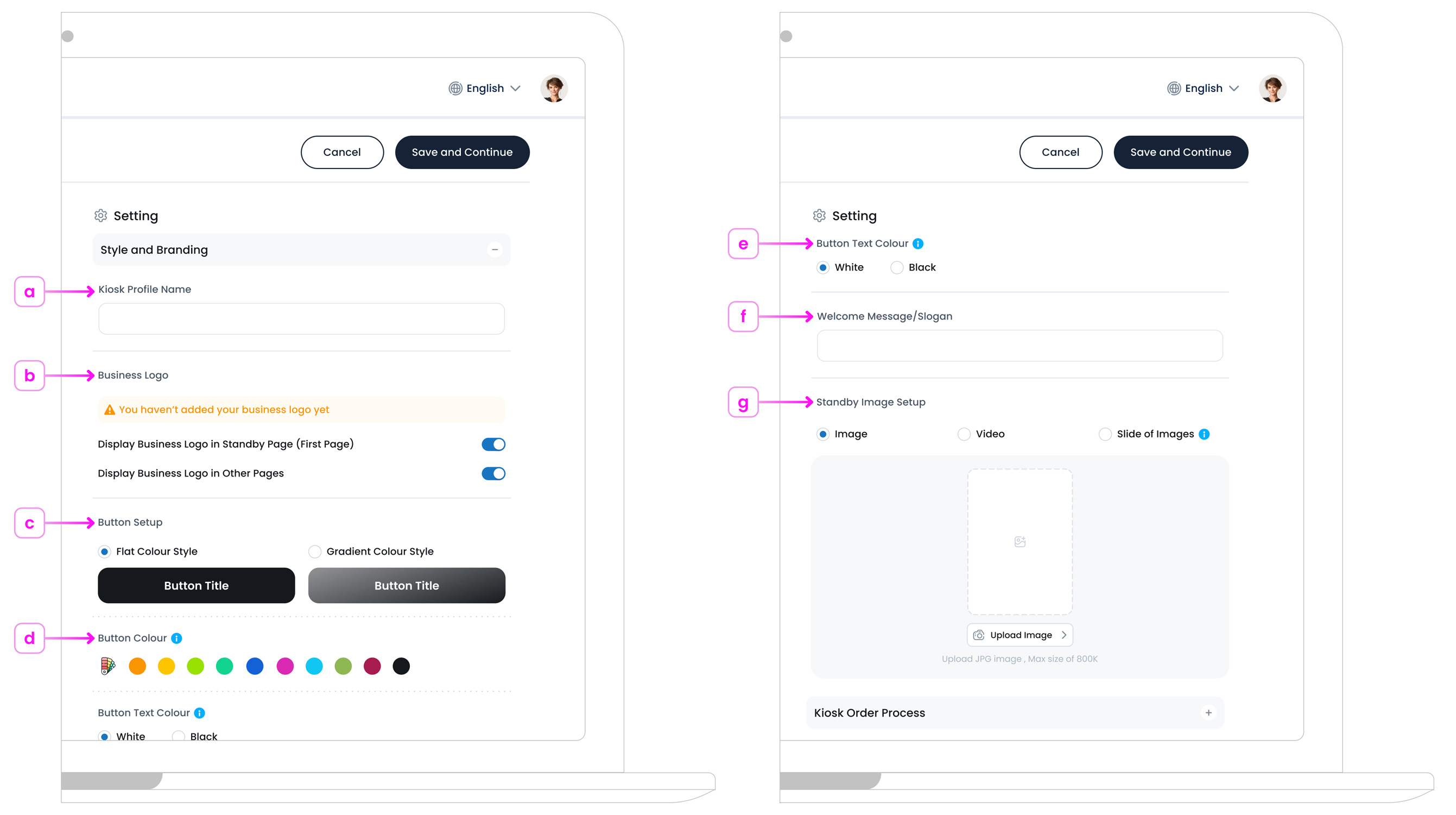 Kiosk Style and Branding Preview