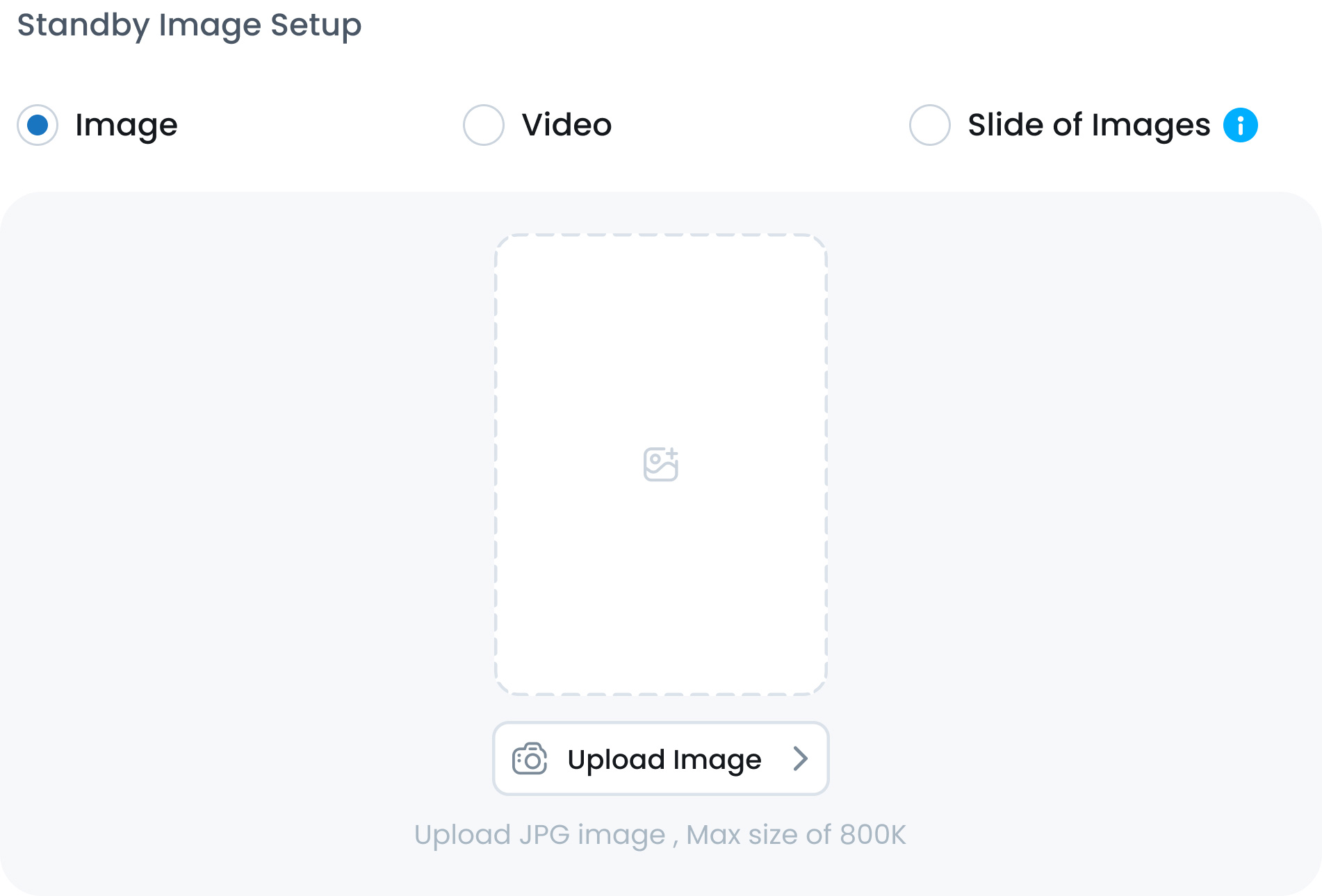 Preview of Kiosk Standby Media Options