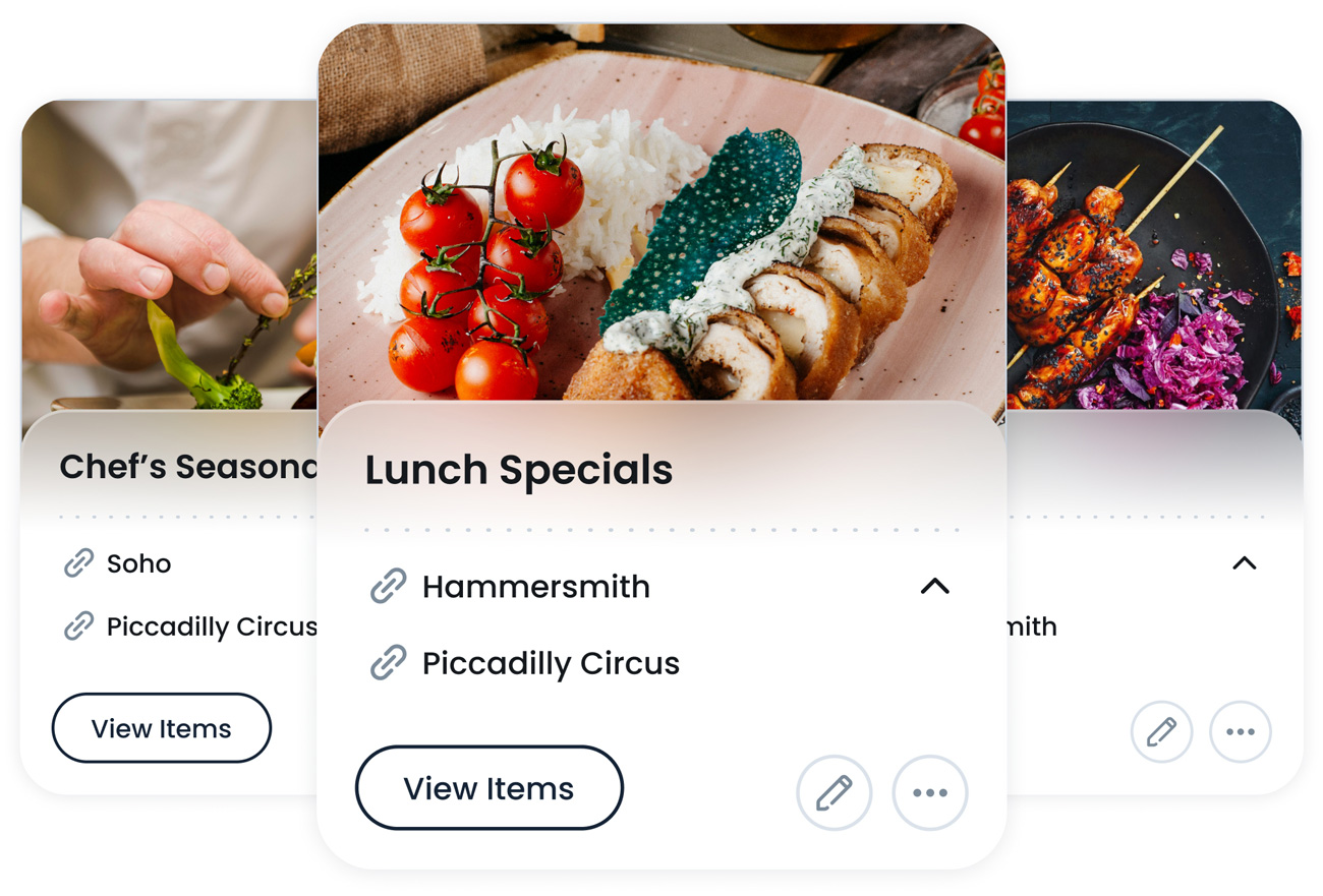 Menu Cards Example for Adding a New Menu