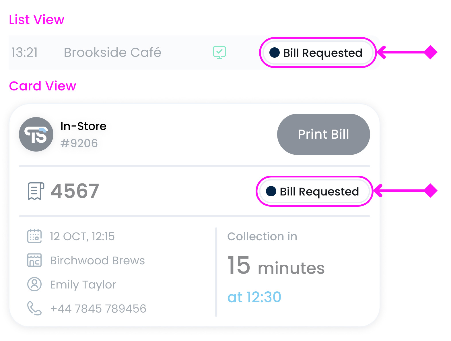 Order Tag Bill Requested
