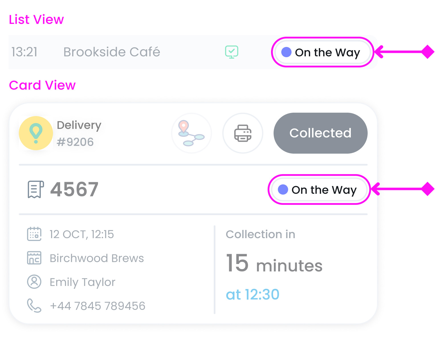 Order Tag On the Way