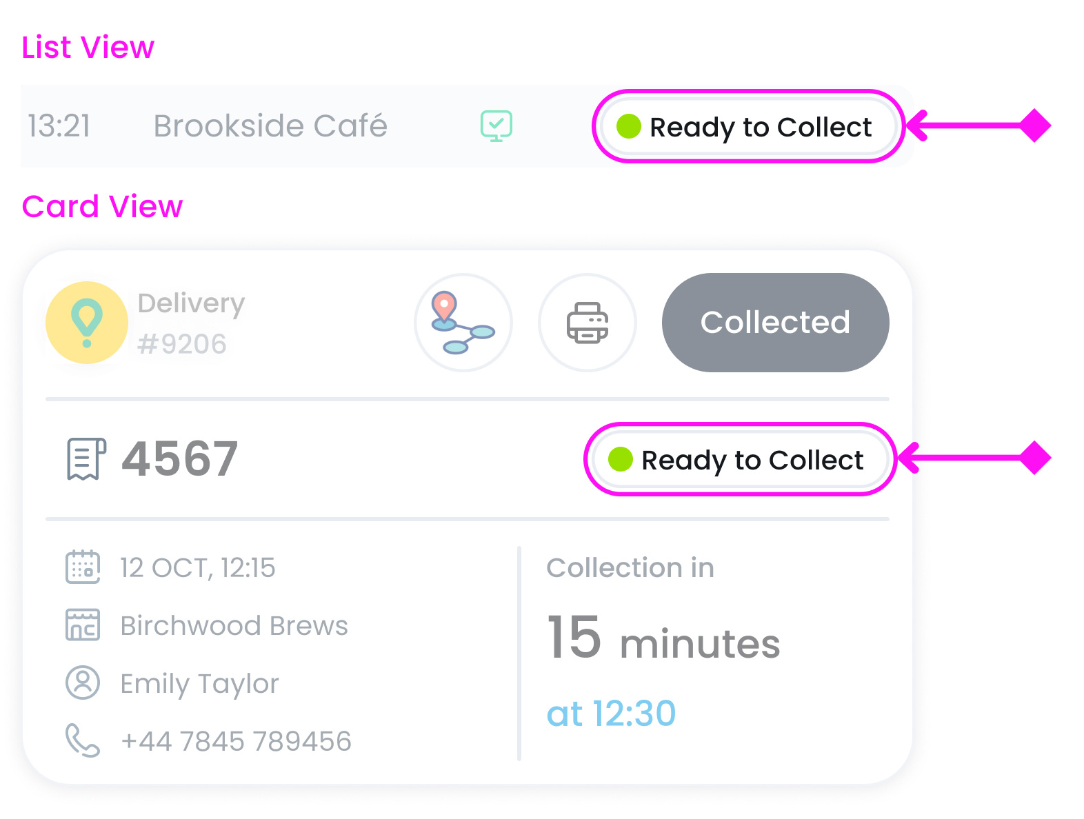 Order Tag Ready to Collect