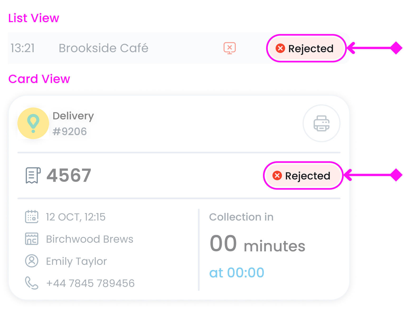 Order Tag Rejected Explanation
