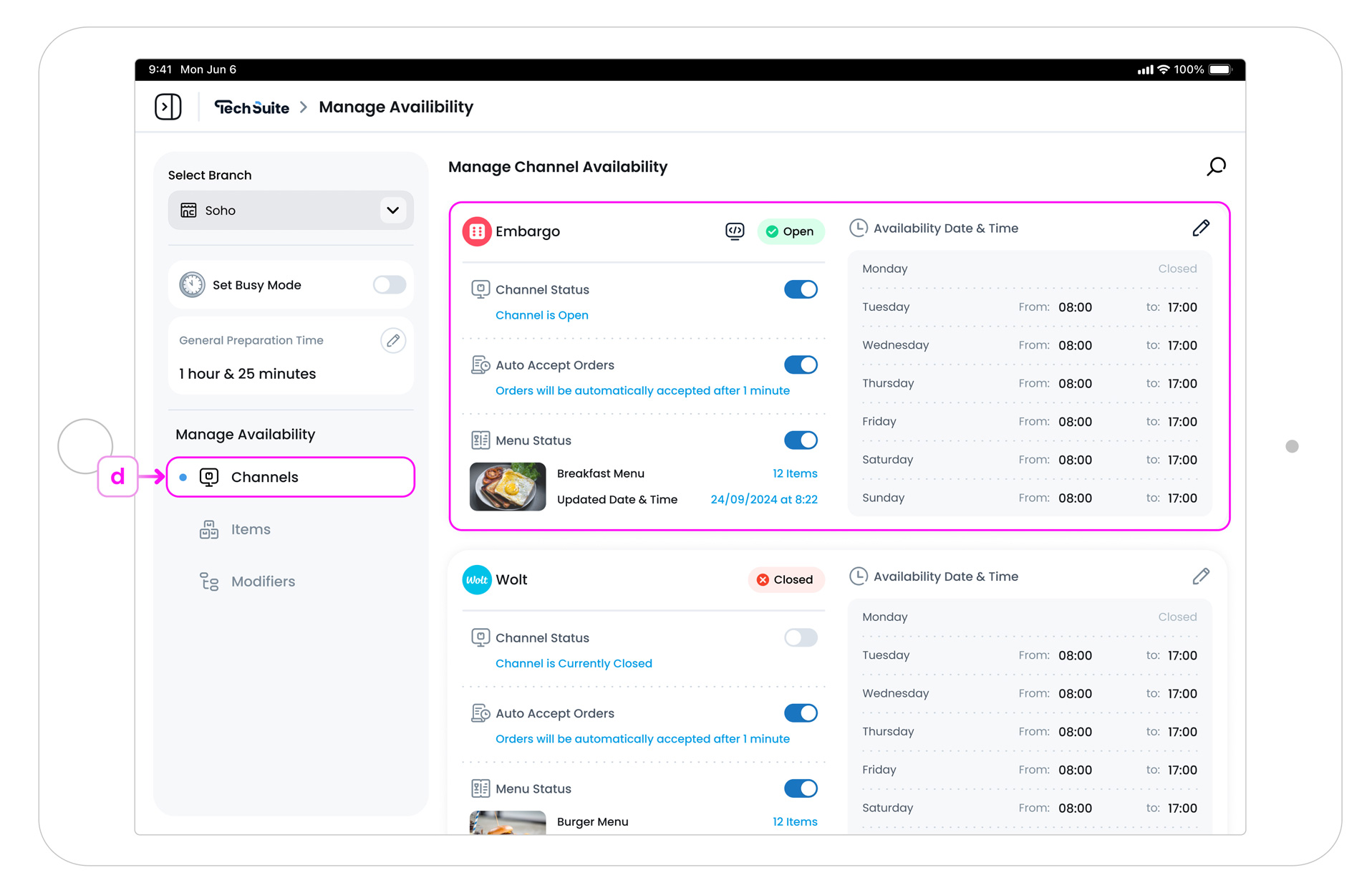 Pause/Resume Sales Channels