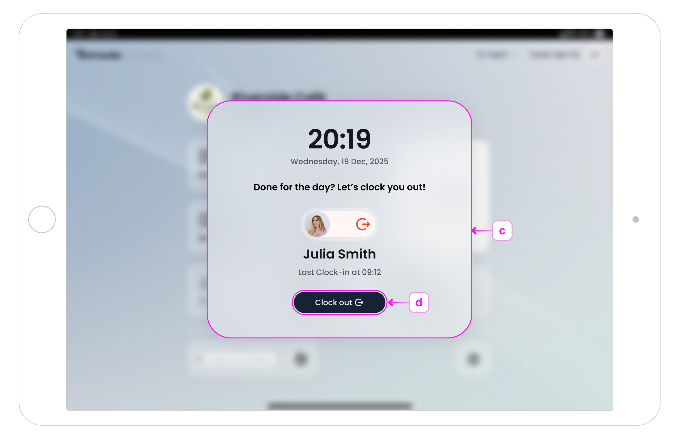 Clock Out Confirmation