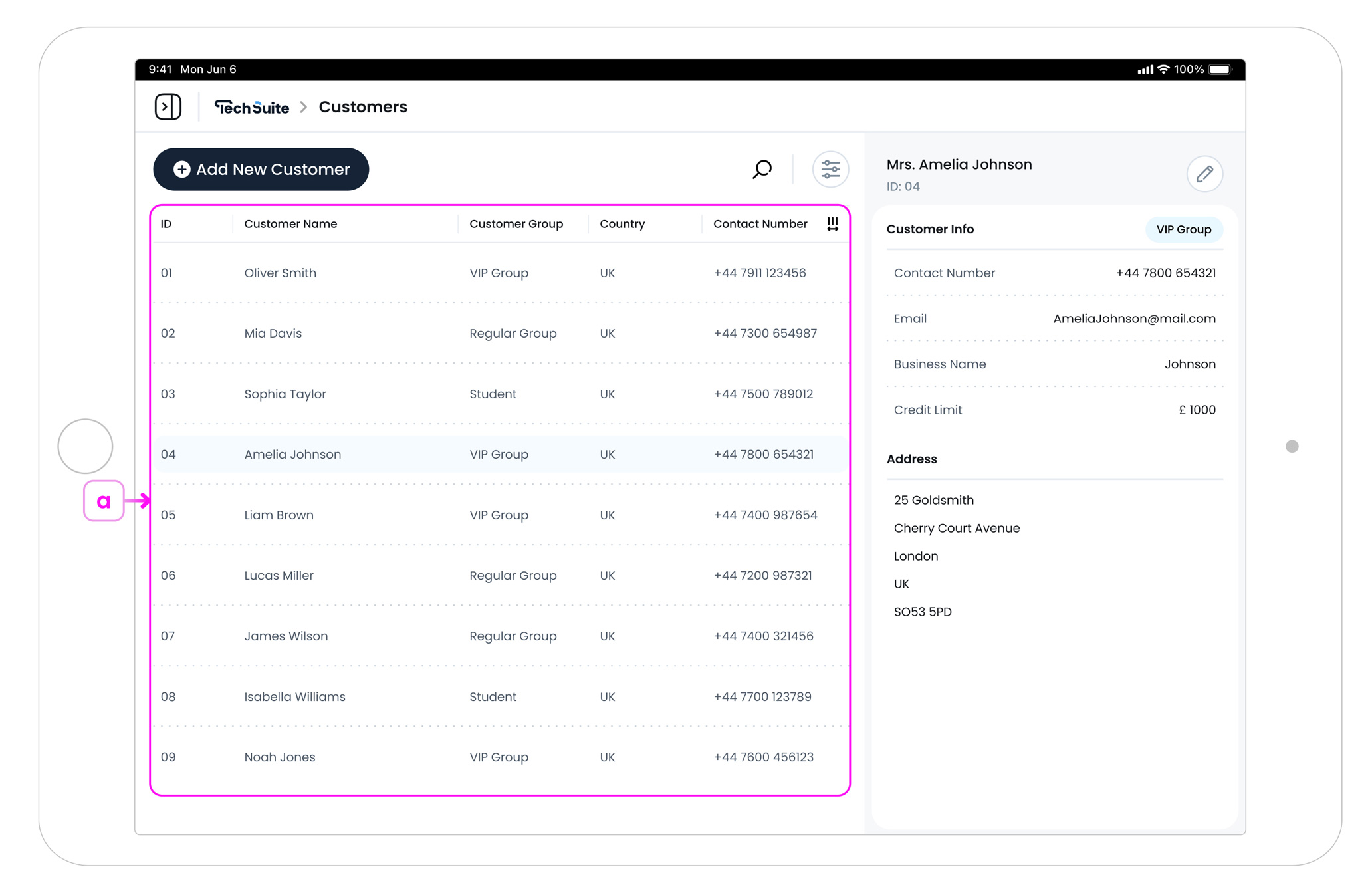 Customer List on POS
