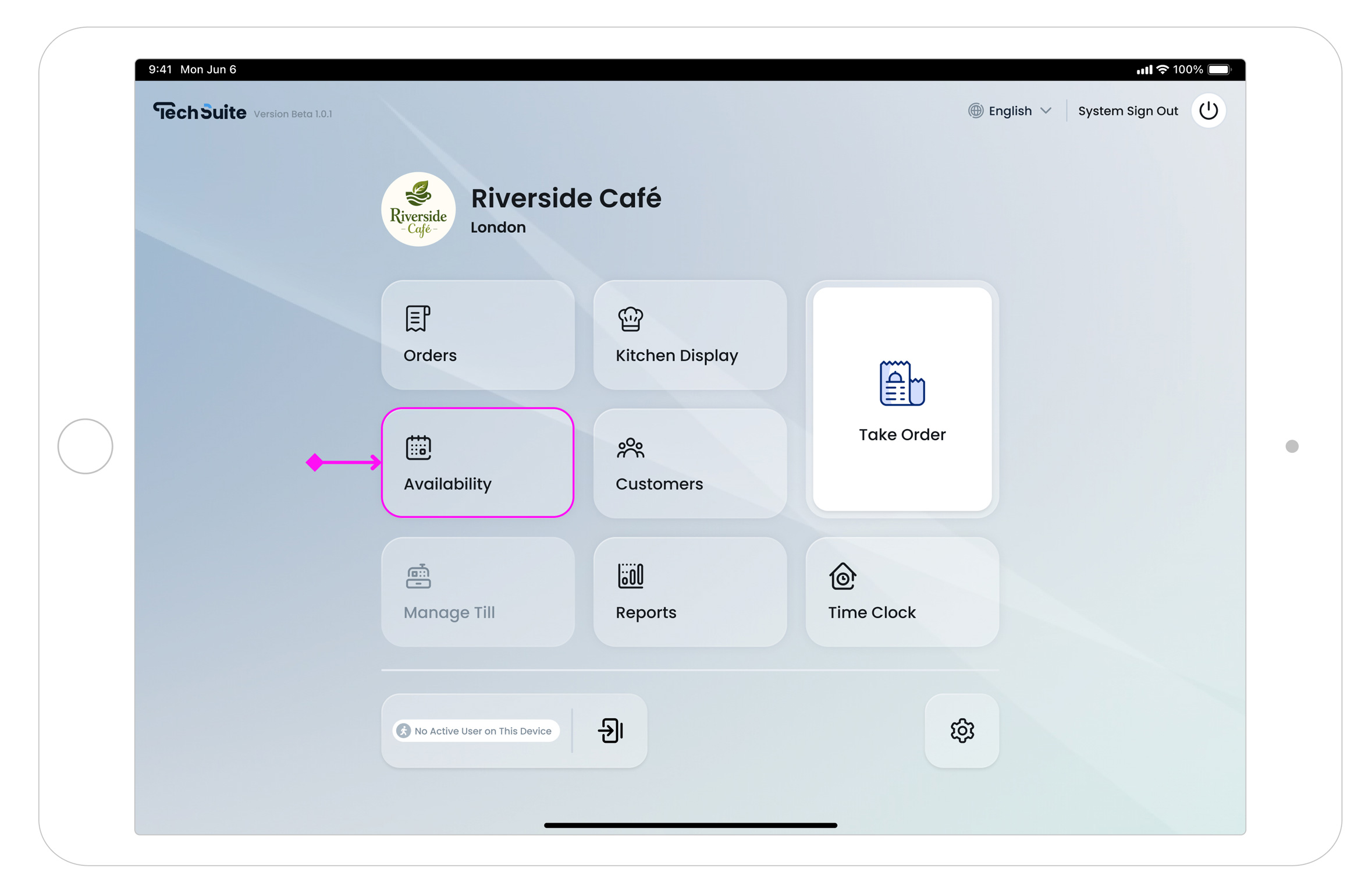 Open Availability from POS Home