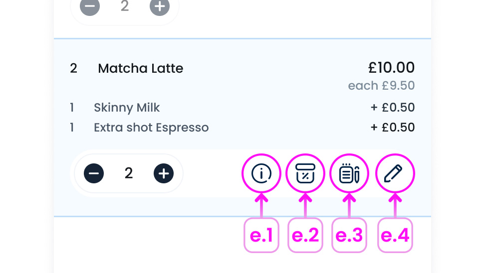 Item Controls in Basket