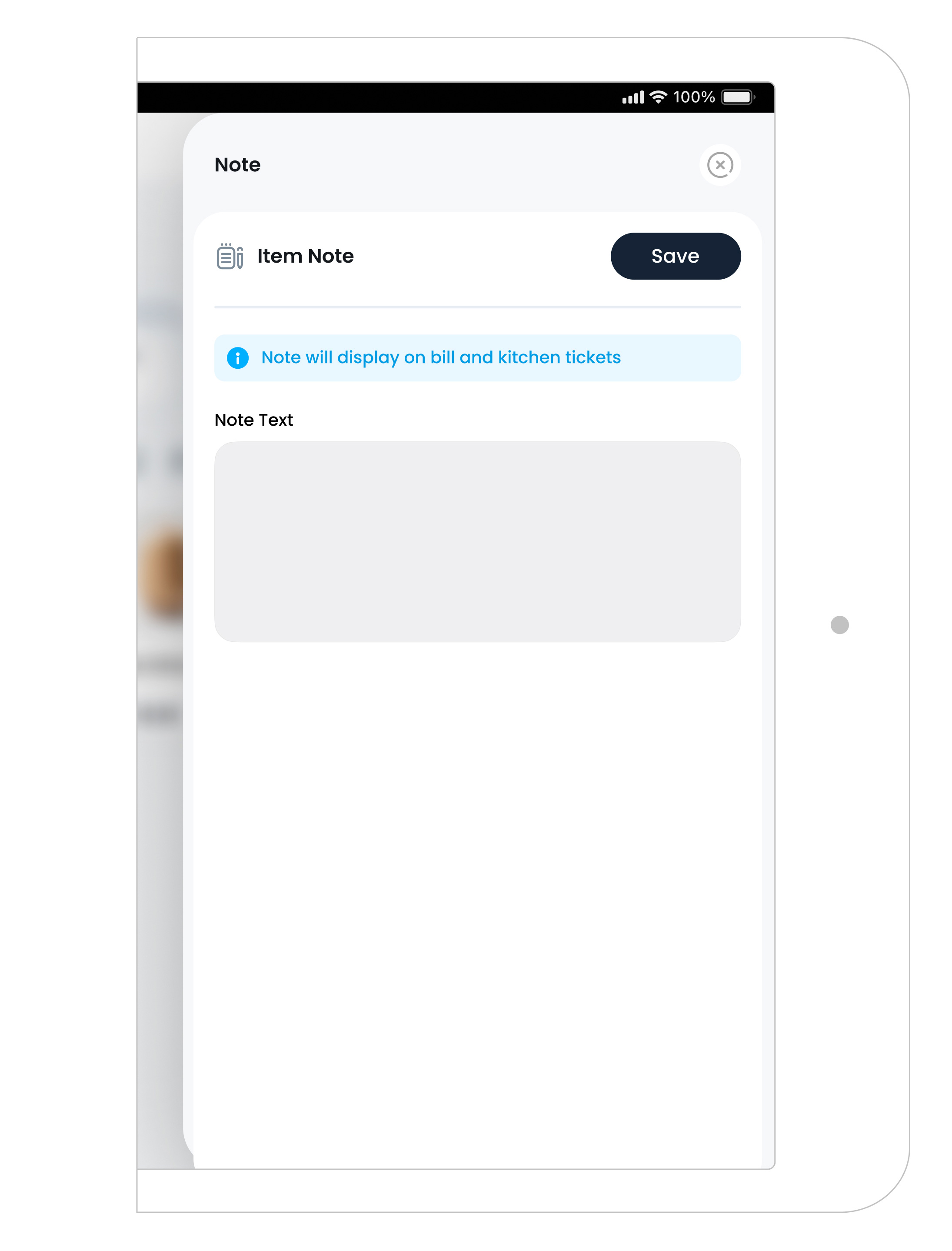 Item Note Icon and Example