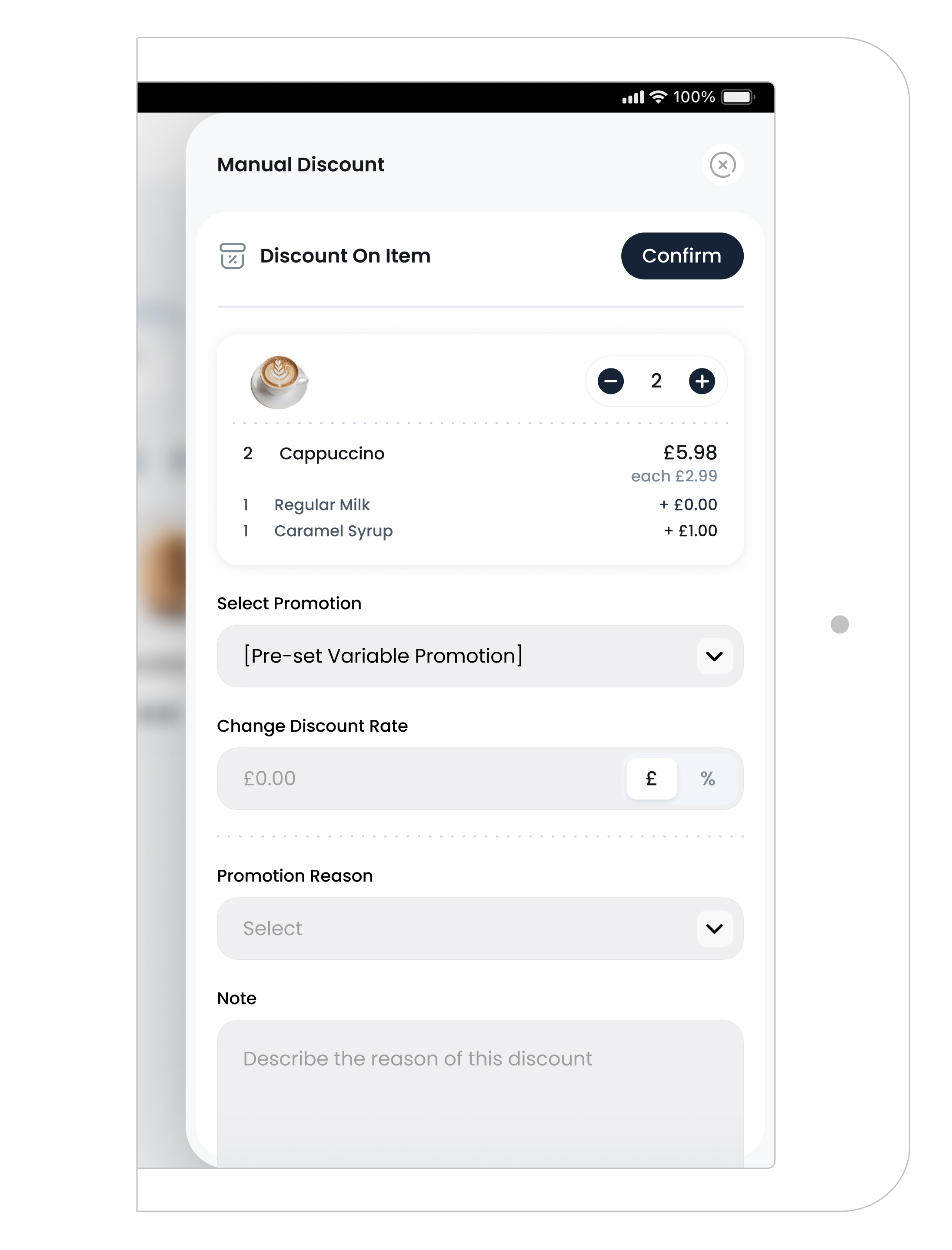 Item Discount Icon and Applied Discount