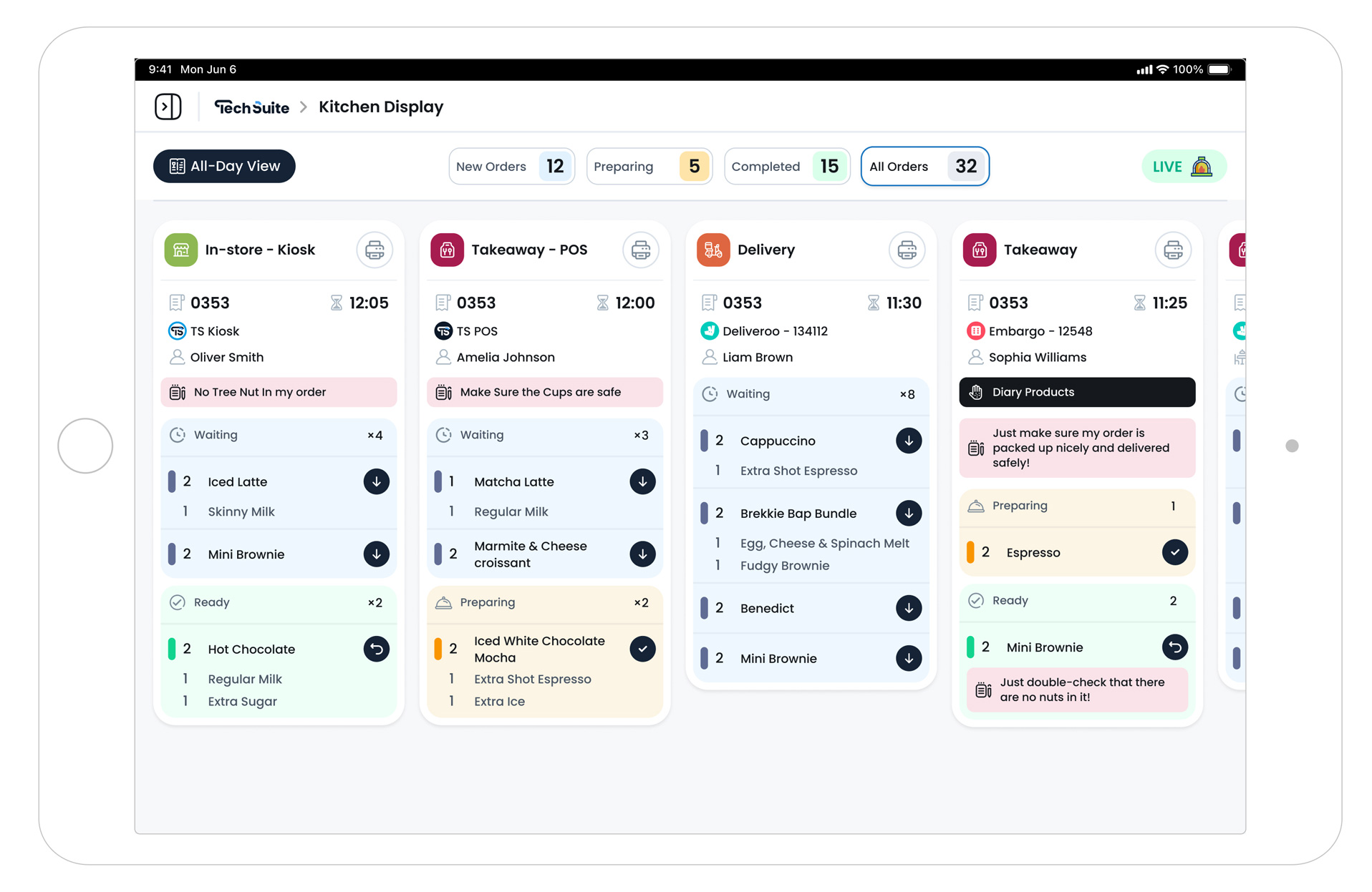 Kitchen Display Page