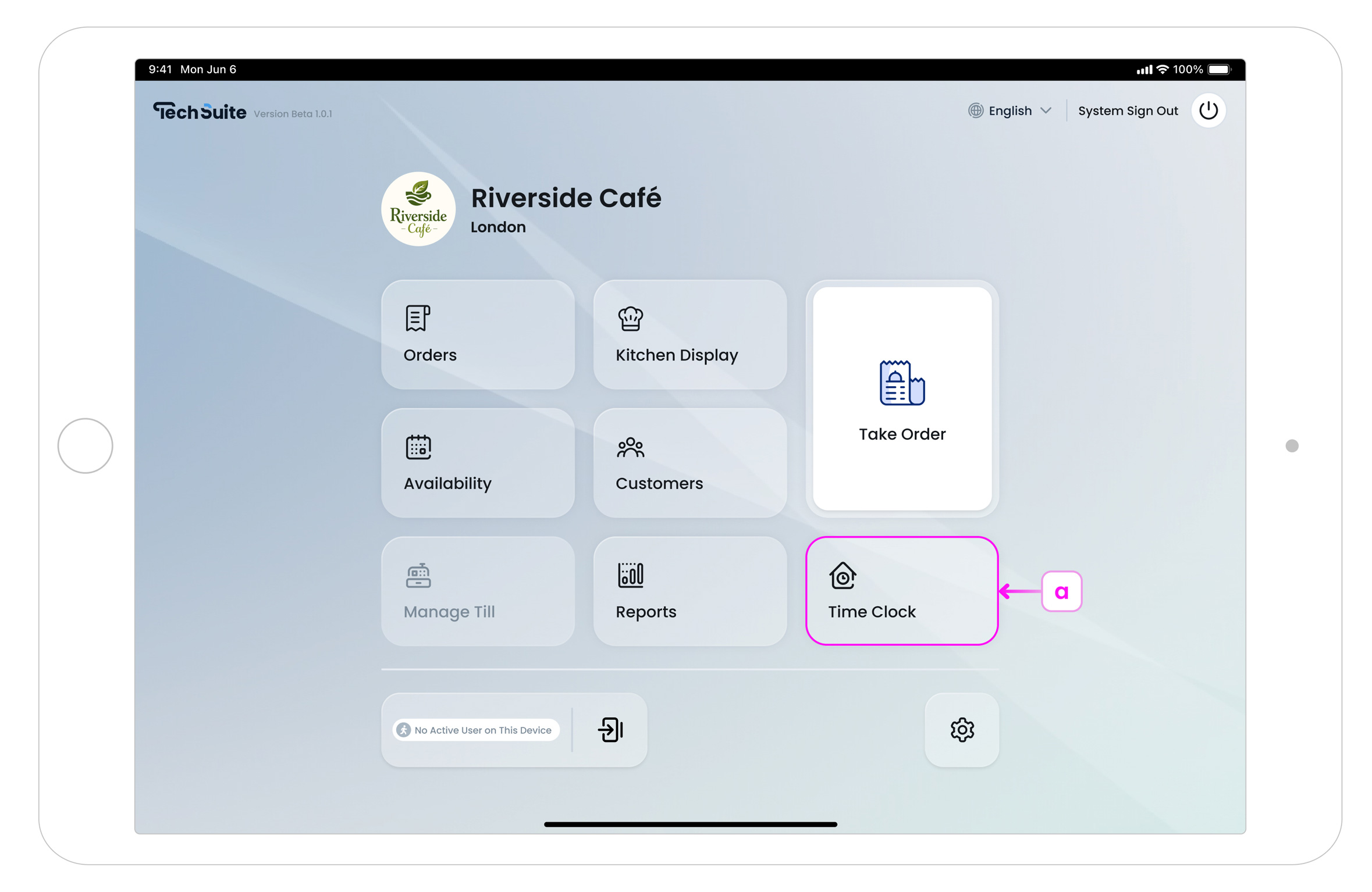 Open Time Clock from POS Home