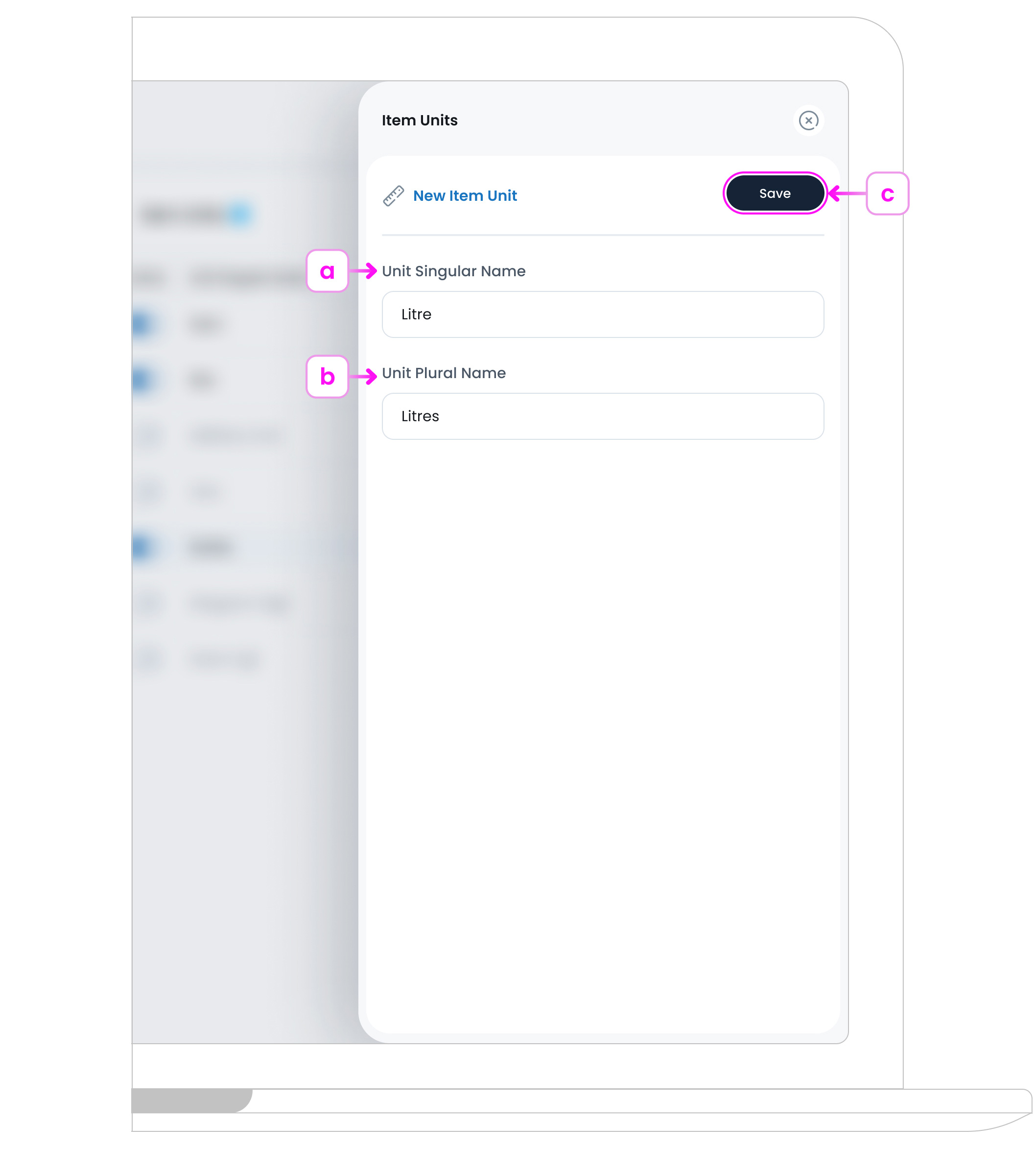 Adding a New Item Unit
