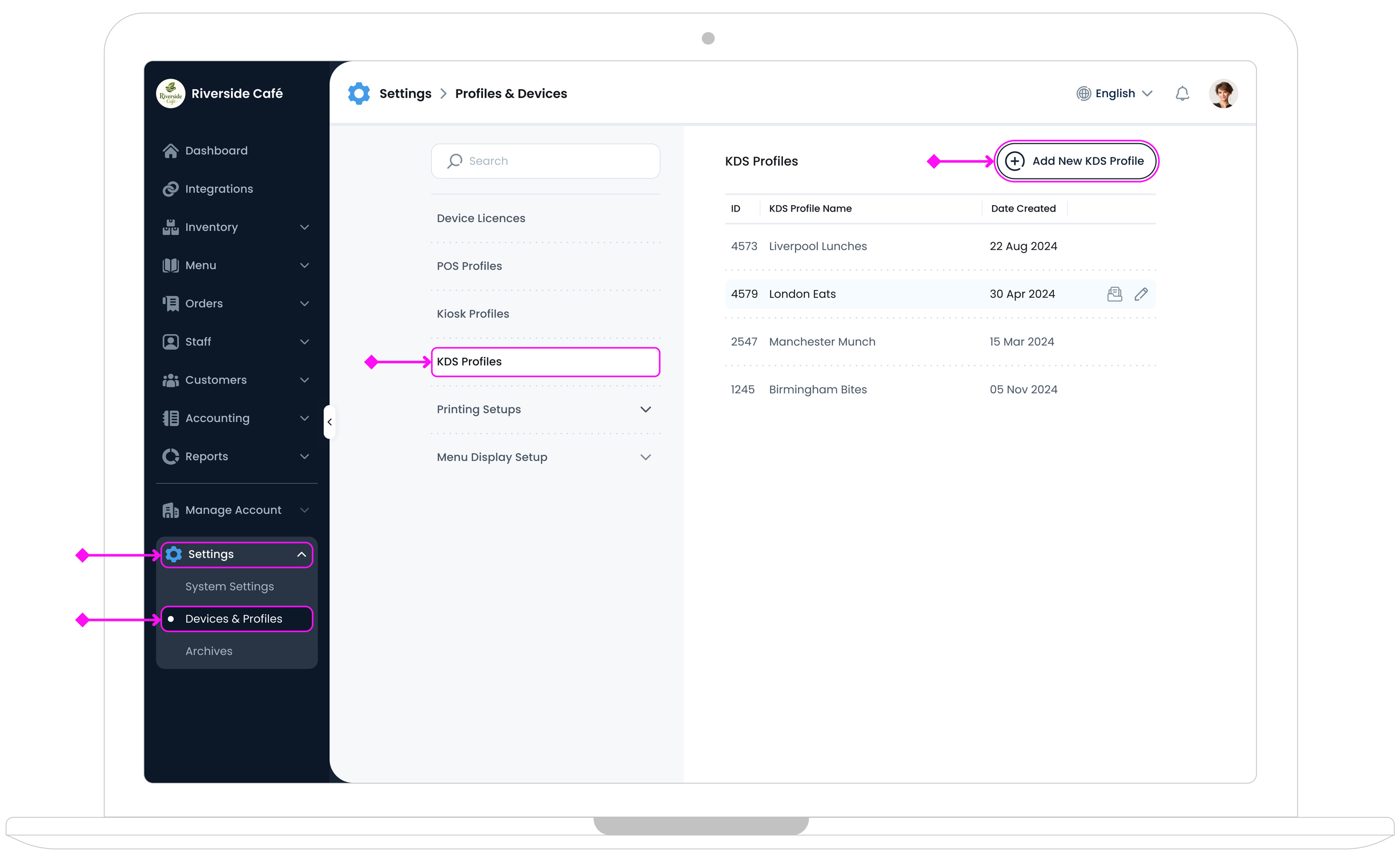 Access New KDS Profile