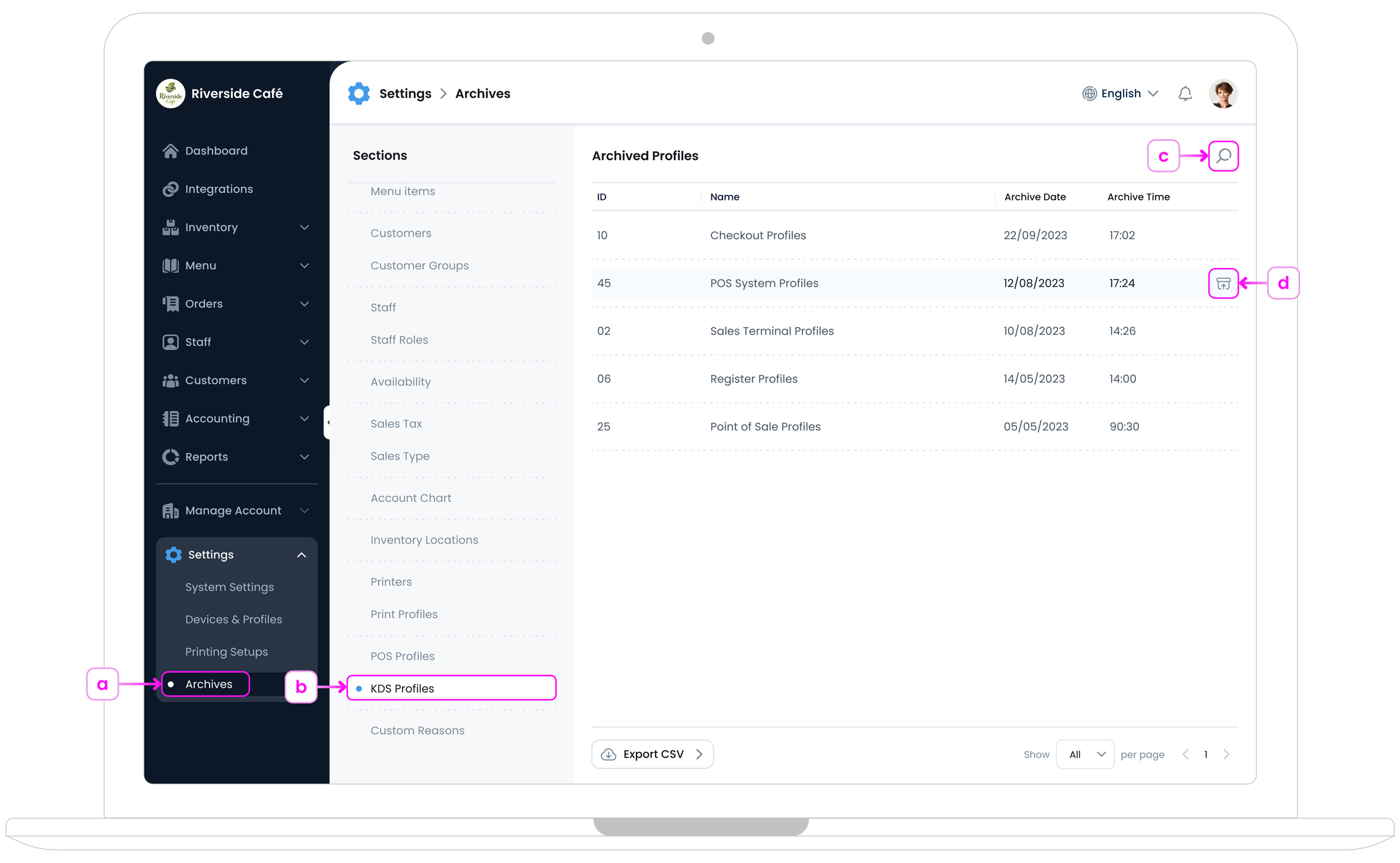 Restore Archived KDS Profile Access